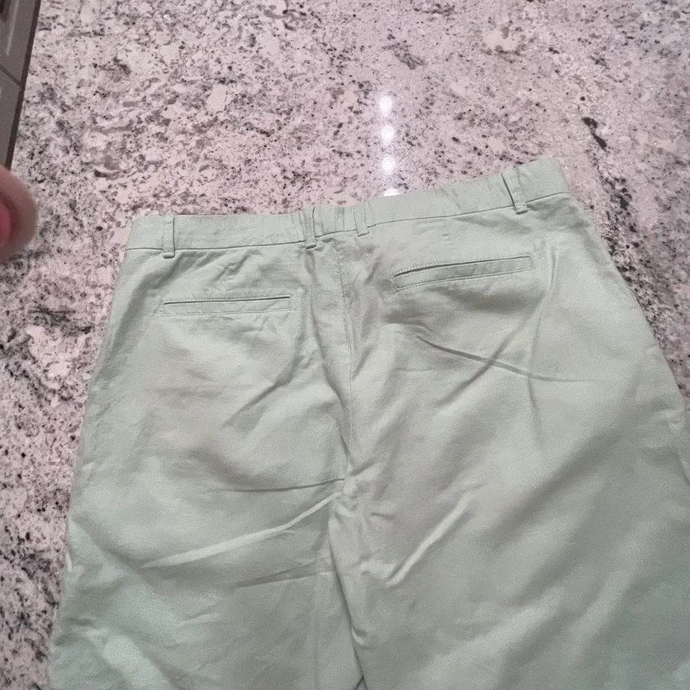 Mint green linen cotton Gap boyfriend roll up short 9 inch inseam - Picture 6 of 8